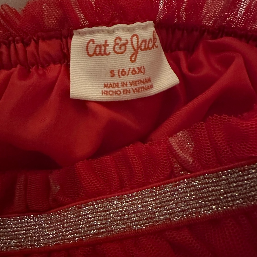 Cat & Jack Red and Silver Sparkle Tulle Skirt - Picture 5 of 5